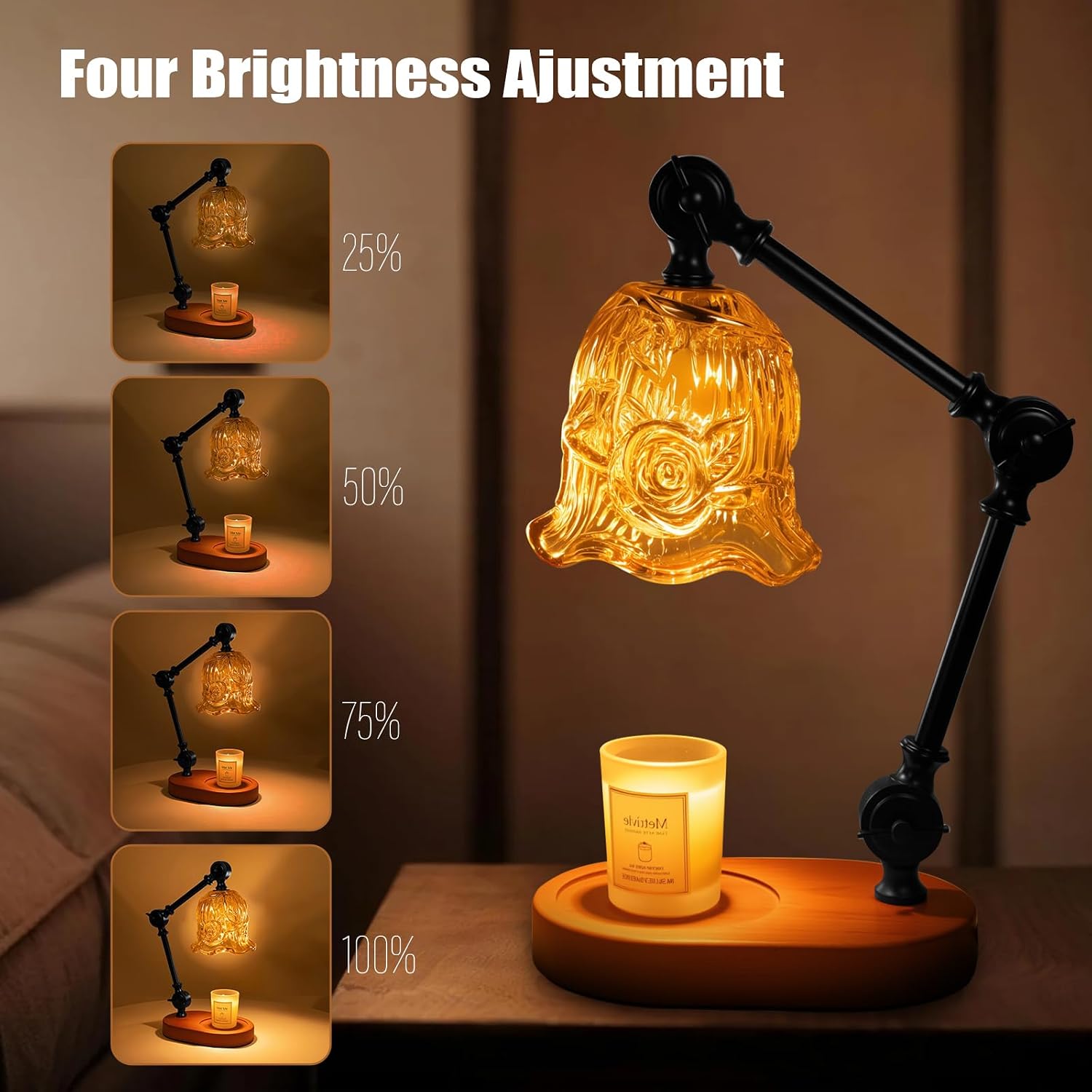 Candle Warmer Lamp Dimmable Wax Melting Warmer Adjustable Height | Bedroom Living Room Decor, Birthday Christmas