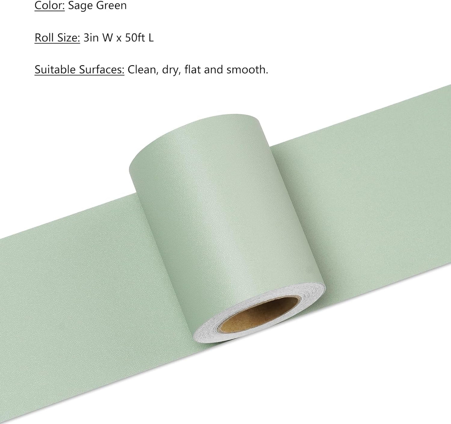 x Peel and Stick Wallpaper Border / 3 x 600 / Sage Green