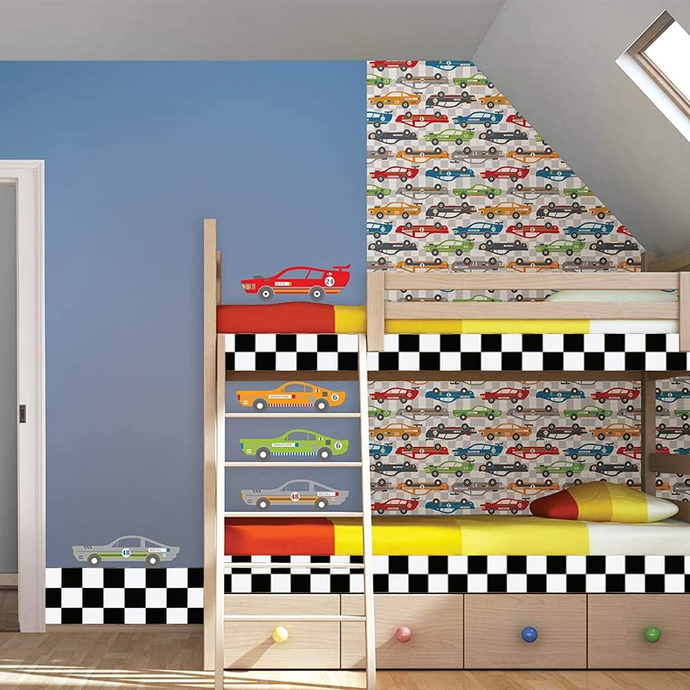 17.7''x197'' and White Peel and Stick Wallpaper Self Adhesive Removable Contact / 17.7 x 197 / Black