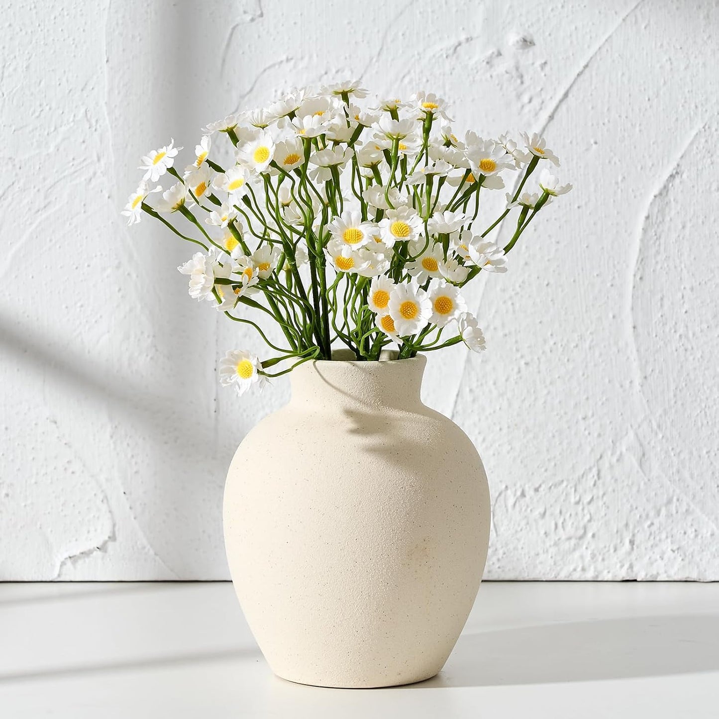Rustic Farmhouse Boho Vase / 18443-white / 5.7 Inch