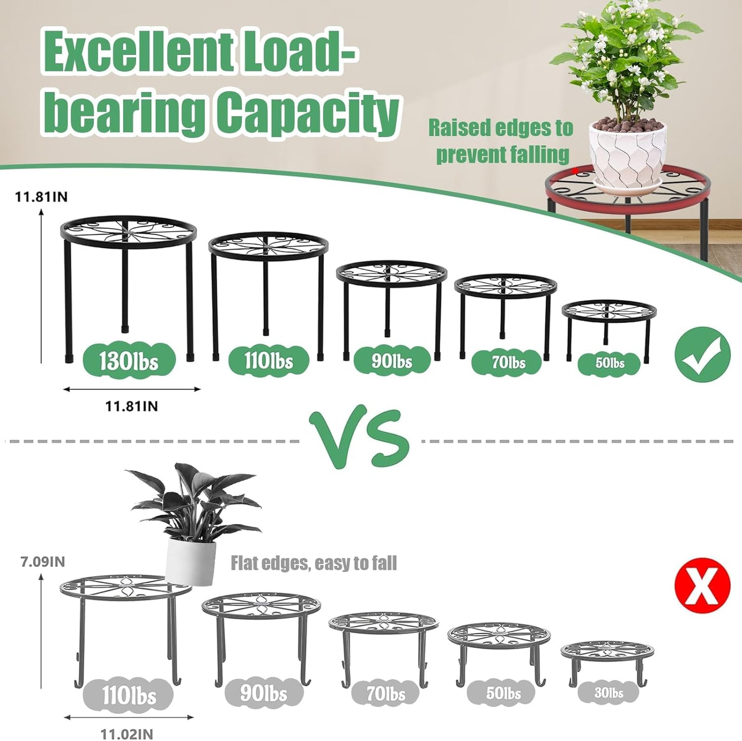 Decent Metal Plant Stands / Set of 5