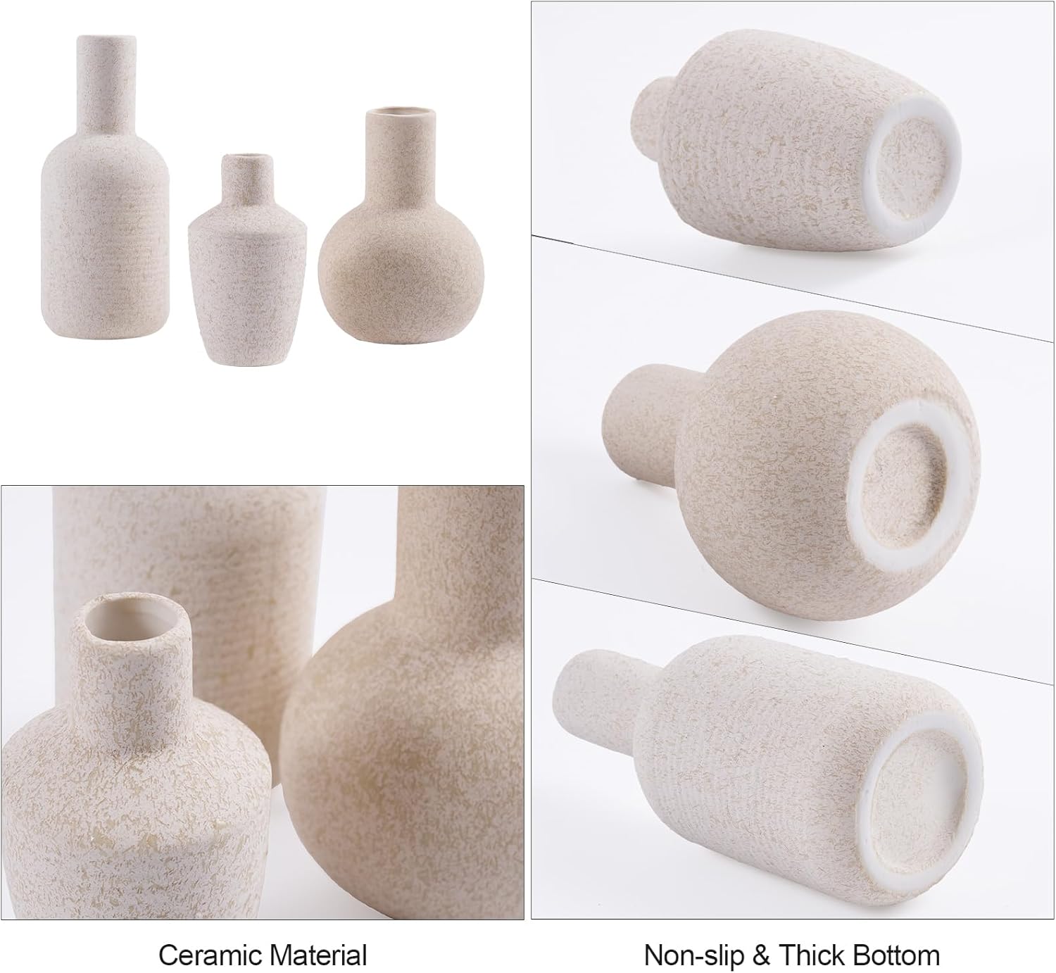 Ceramic Vase / Beige / Set of 3