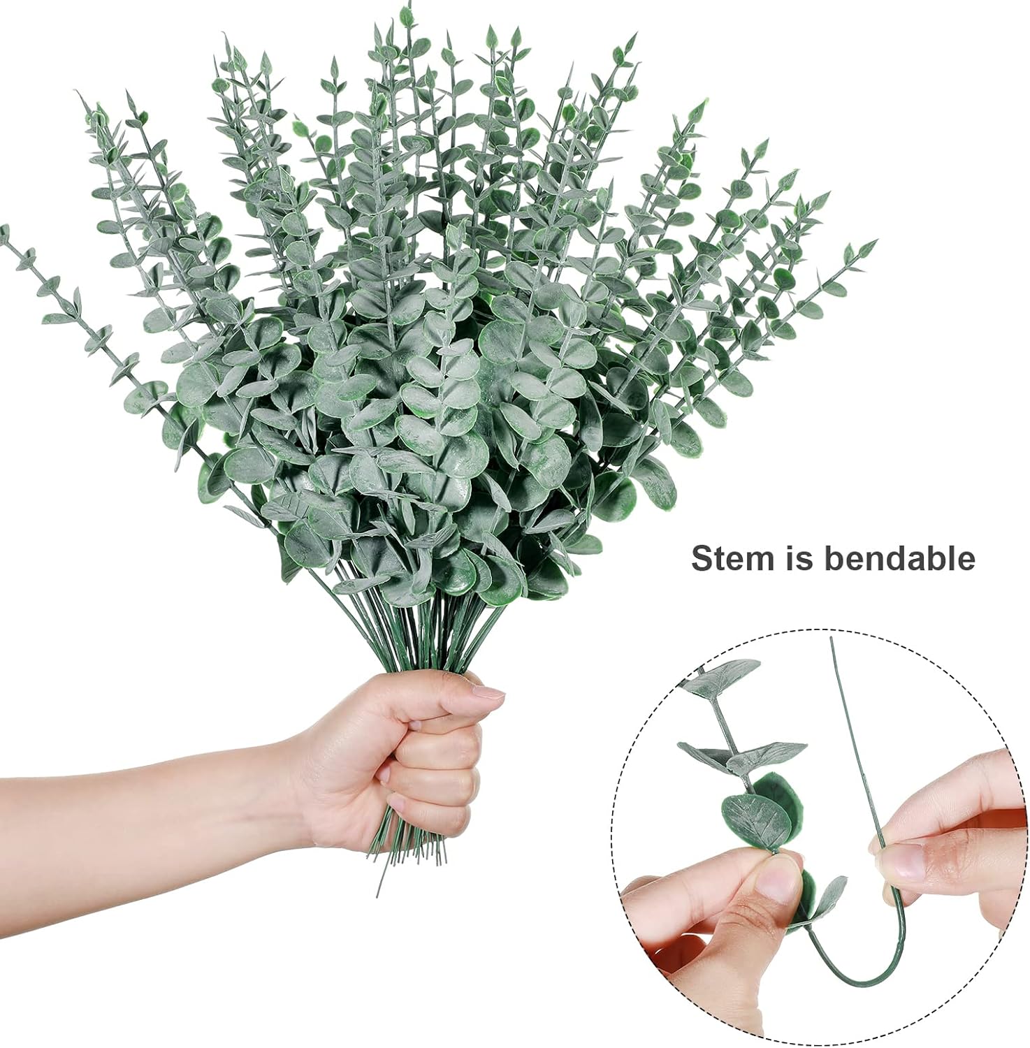 Eucalyptus Stems Faux Greenery Artificial Eucalyptus Leaves Decor Greenery / Green / Set of 200
