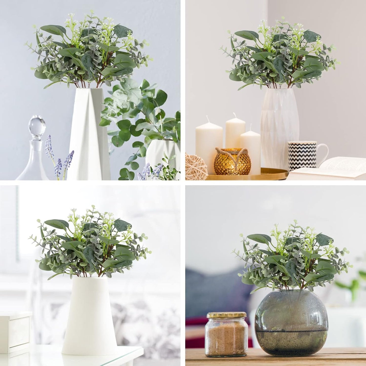 Artificial Greenery Eucalyptus Stem Dollar Leaves Baby Eucalyptus Leaves / Silver / Set of 40