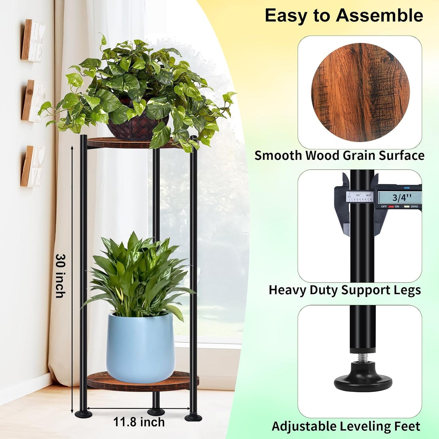Lilybud--lily Plant Stand Indoor, 30'' Tall Plant Stands for Indoor Plants, Heavy Duty Plant Shelf, 2 Tier Flower