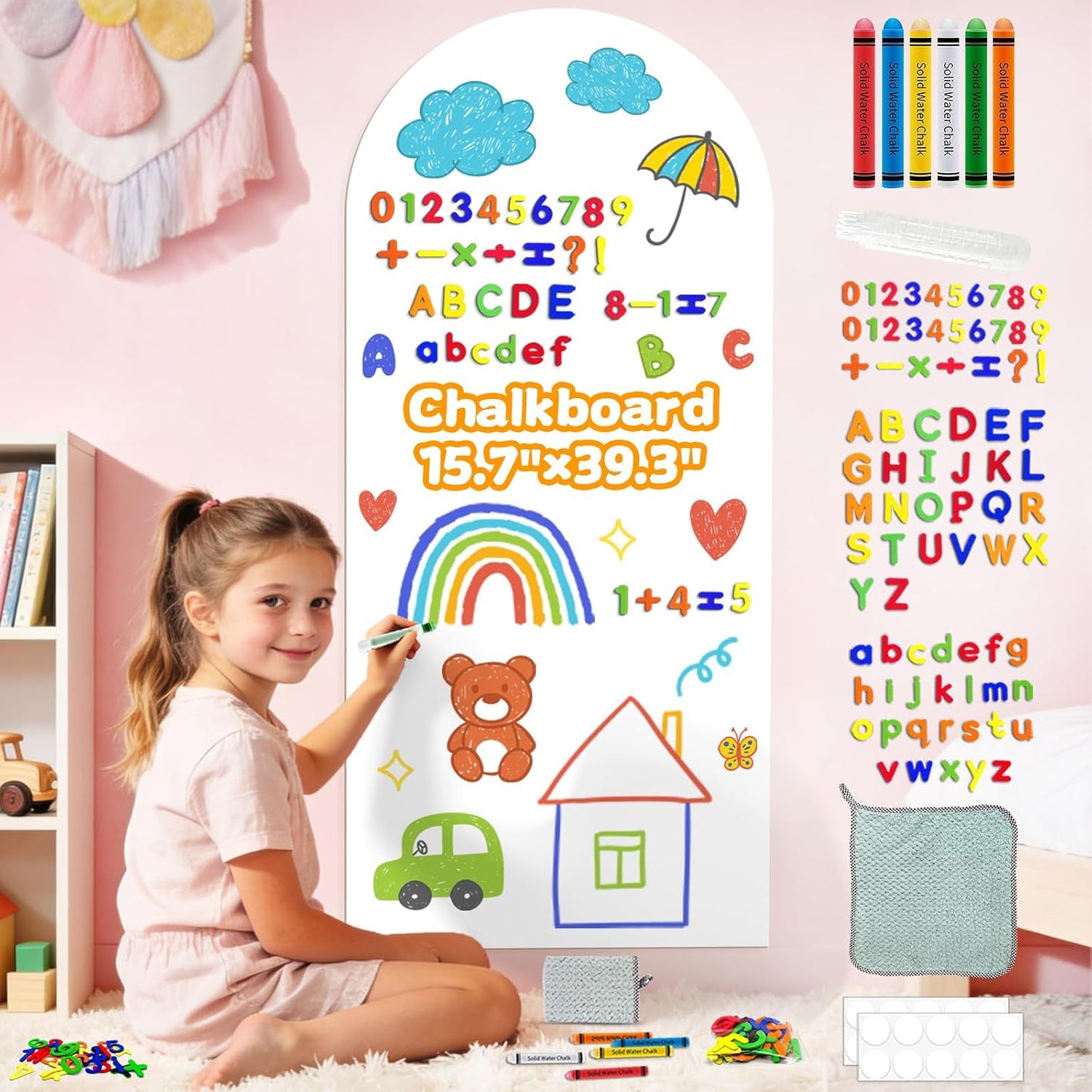 Arch Magnet Wall Decal for Kids Magnetic Board / White / 15.7 x 39.4