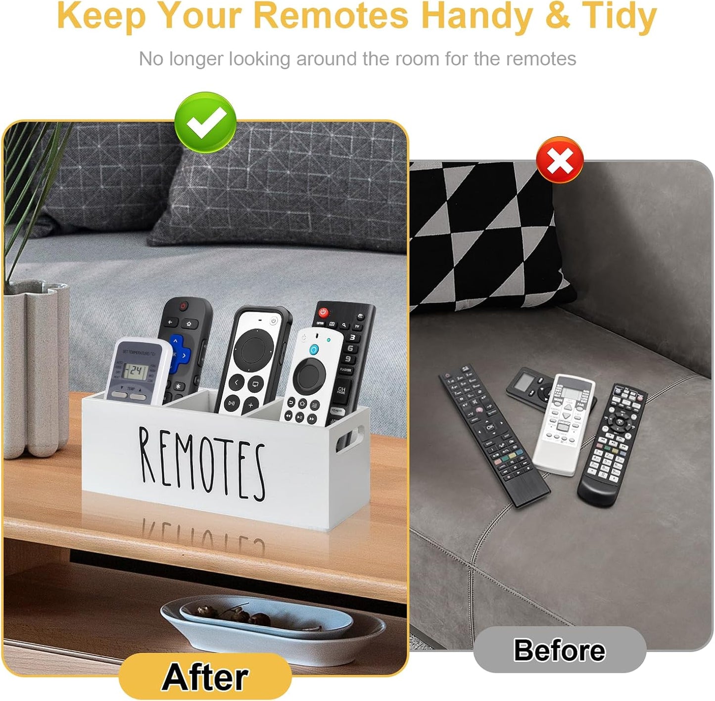 Remote Control Holder / White-3slot