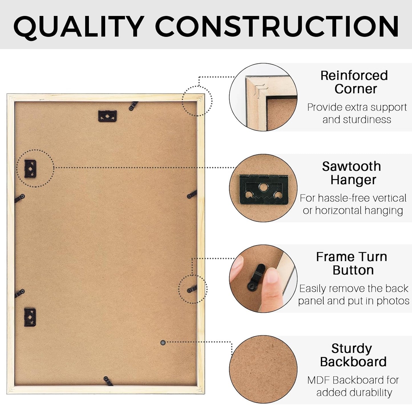 Golden State Art 12x19 Distressed Brown Picture Frame For Two 8x10 Photos | 2 Pack,Matted to Double 8x10,Solid Wood