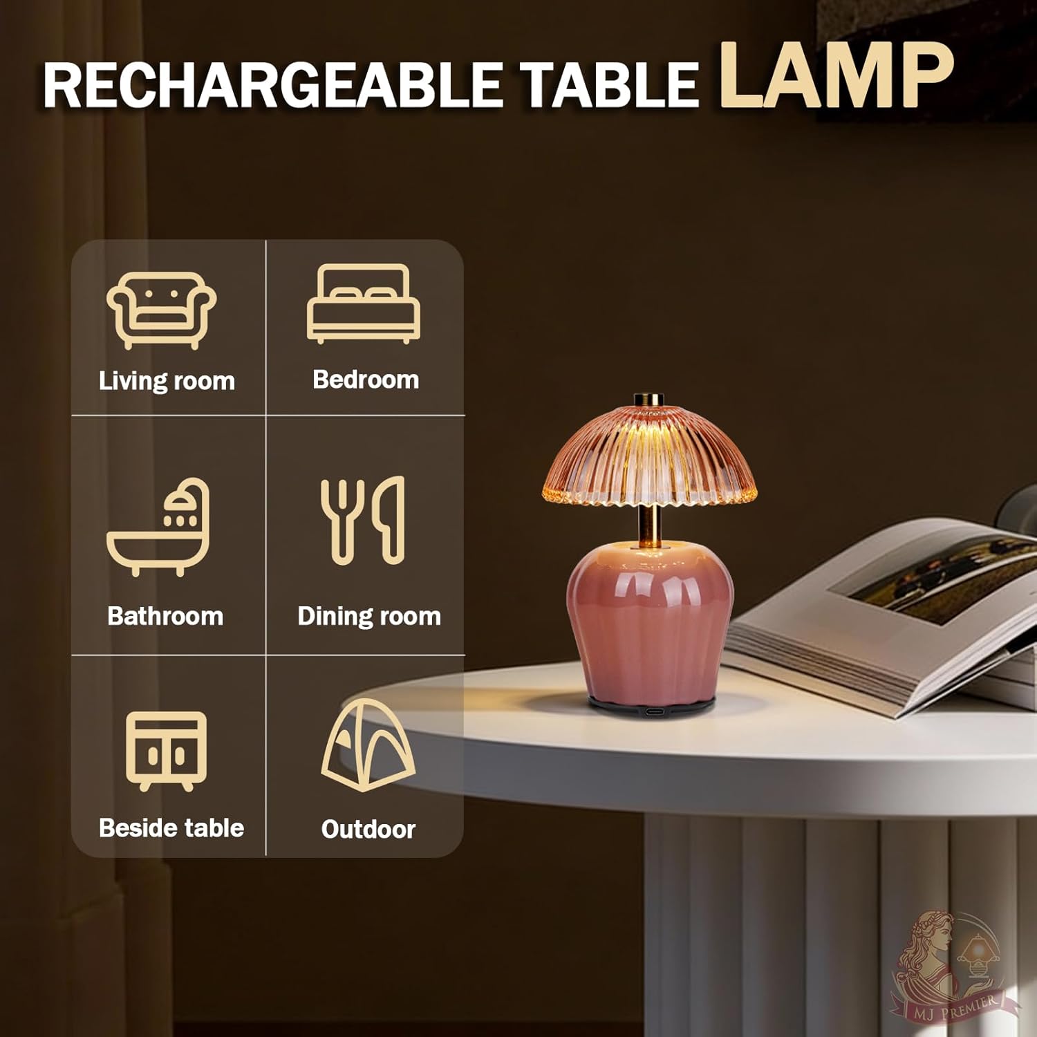 Rechargeable Table Lamp / Pink-2packs