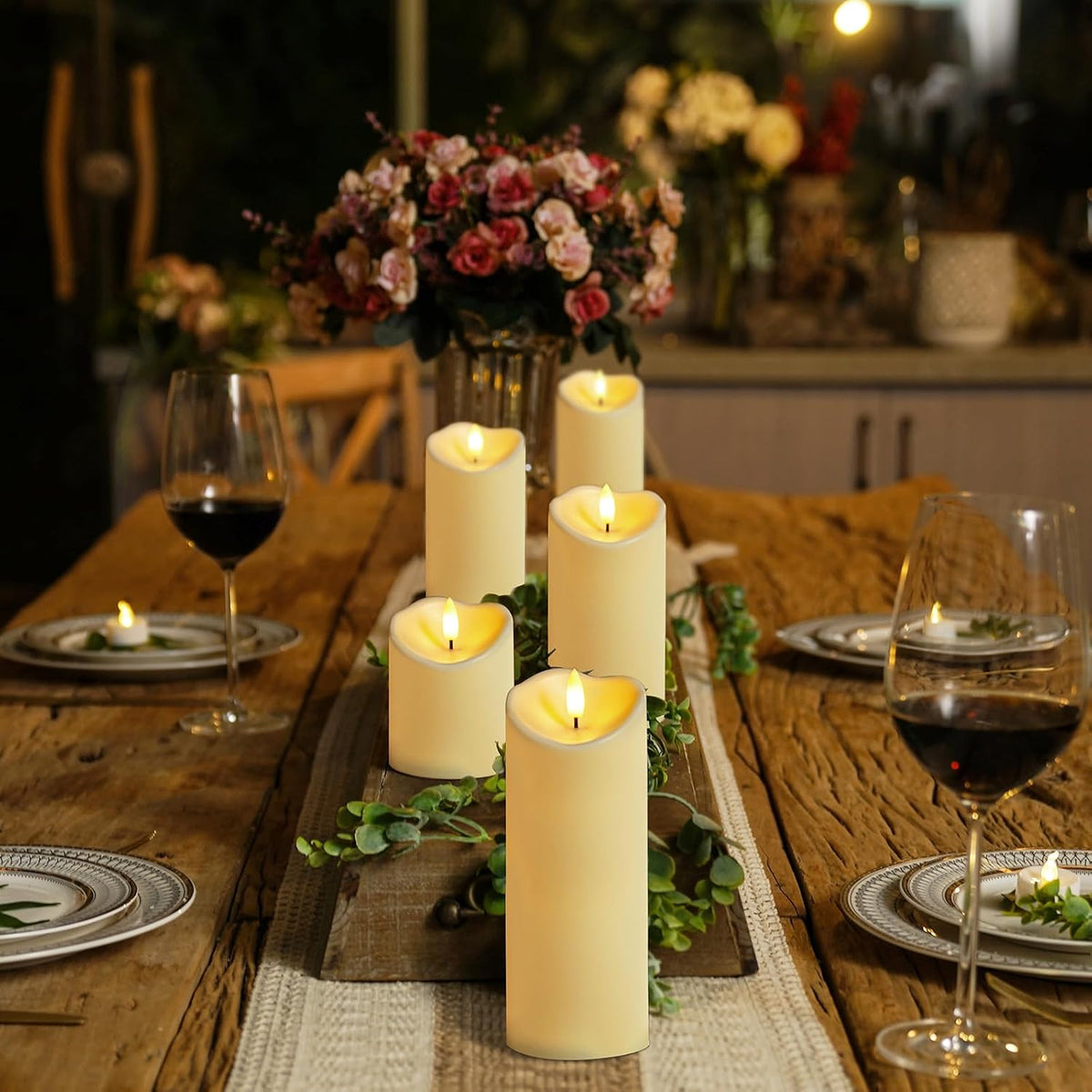 Homemory Outdoor Waterproof Flameless Candles, LED Candles, Battery Operated Candles with Remote and Timers, Electric
