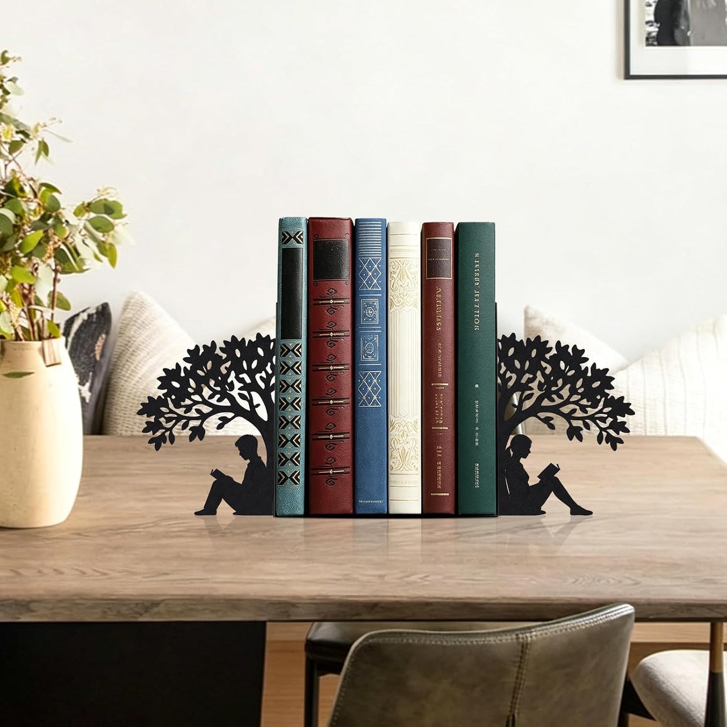 Metal Bookends for Heavy Books / Figure Bookends / Black