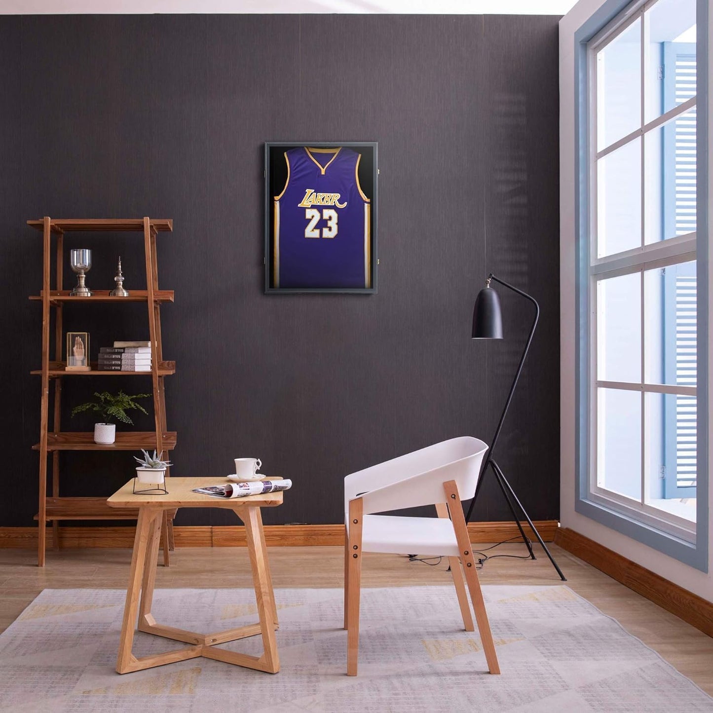 Large Lockable Jersey Frame with UV Acrylic for wall Display, 3 Pack | shatterproof acrylic,anti-theft gold