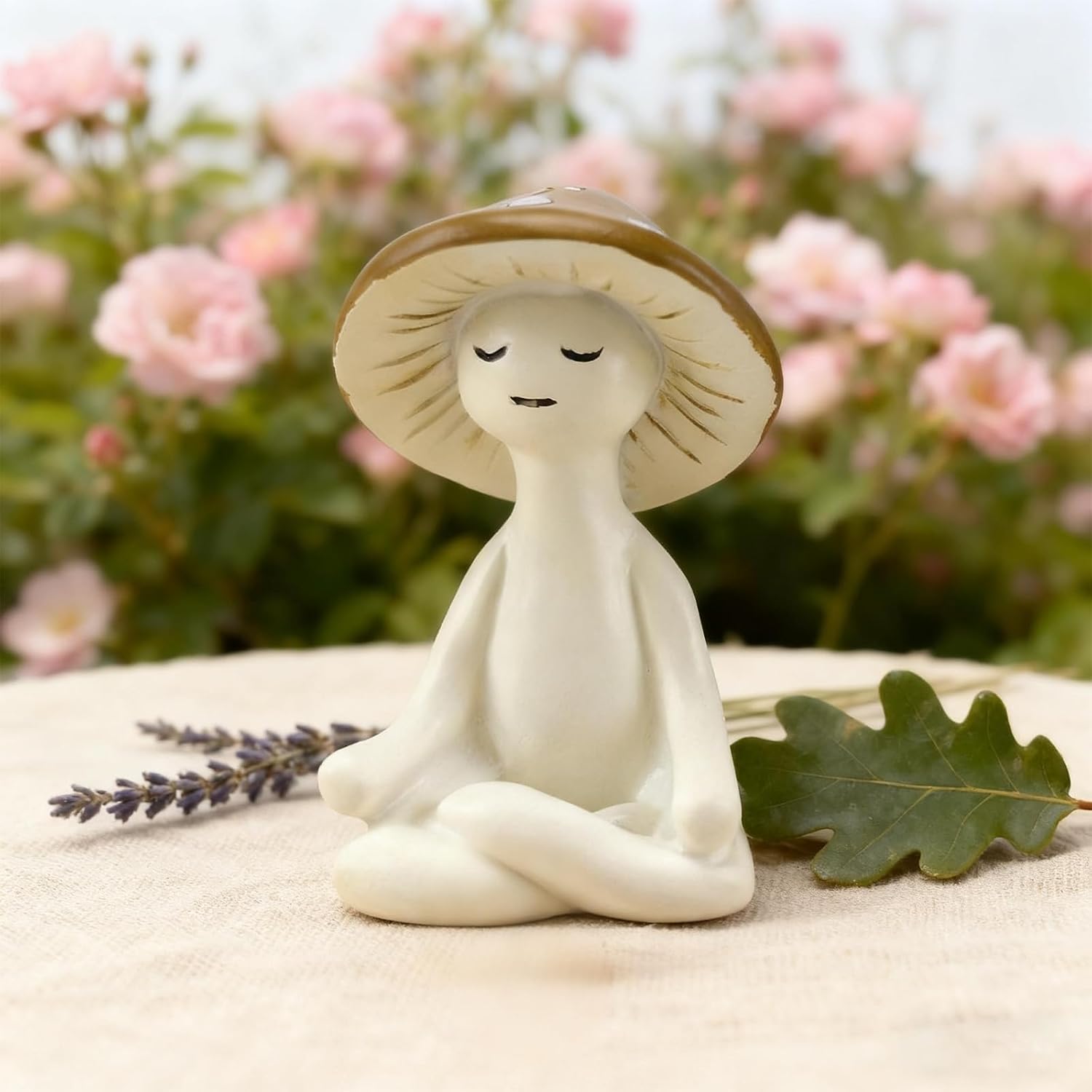 Meditation Mushroom Statue-Meditation Mushroom Resin Statue for Desk Living Room Resin Figurine