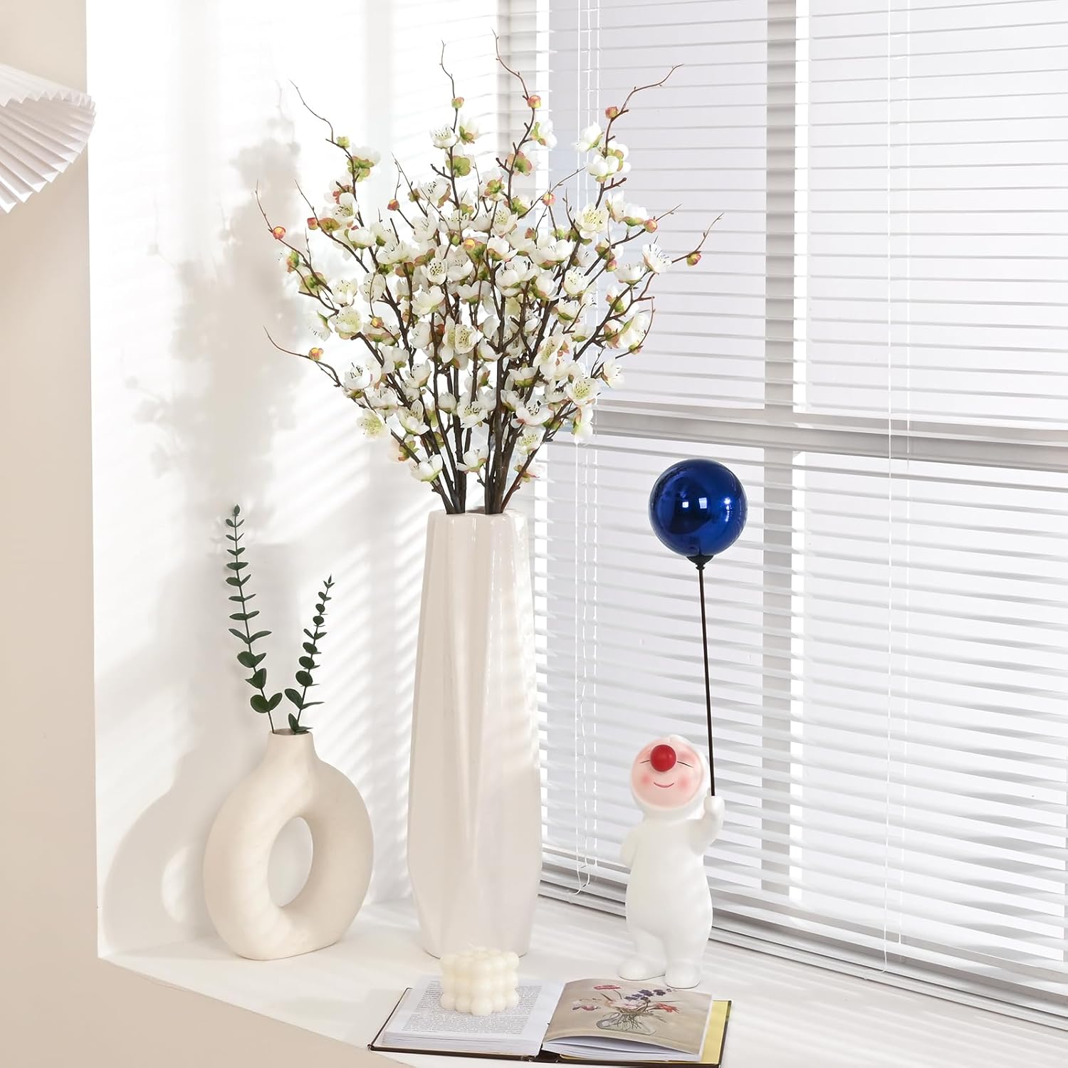 Artificial Flowers / Faux Cherry Blossom Branches / Set of 4