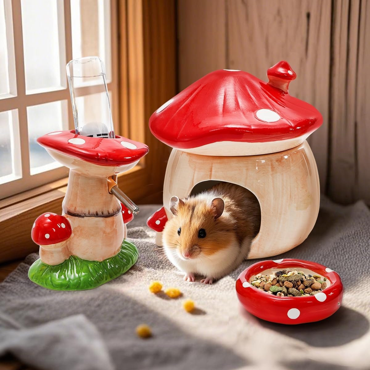 Stand / Ceramic Hamster Hideout / Set of 3