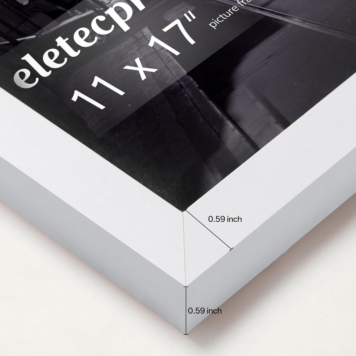 eletecpro 11x17 Picture Frames, Acrylic Cover, White, Set of 5 | Display Photo 11x17 Photo, Horizontal or Vertical