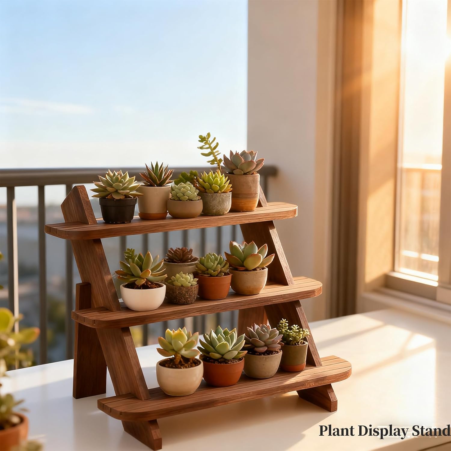 Wooden Display Stand / Walnut-3tier