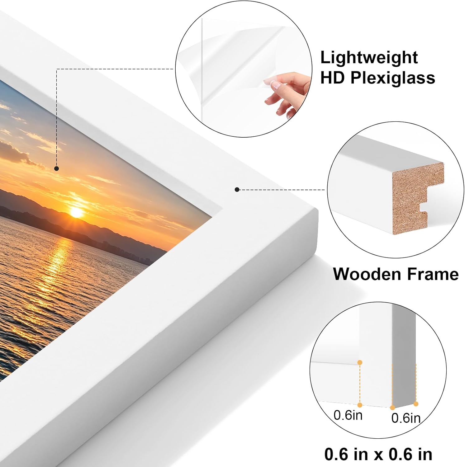 Double Picture Frame / White / 5 x 7