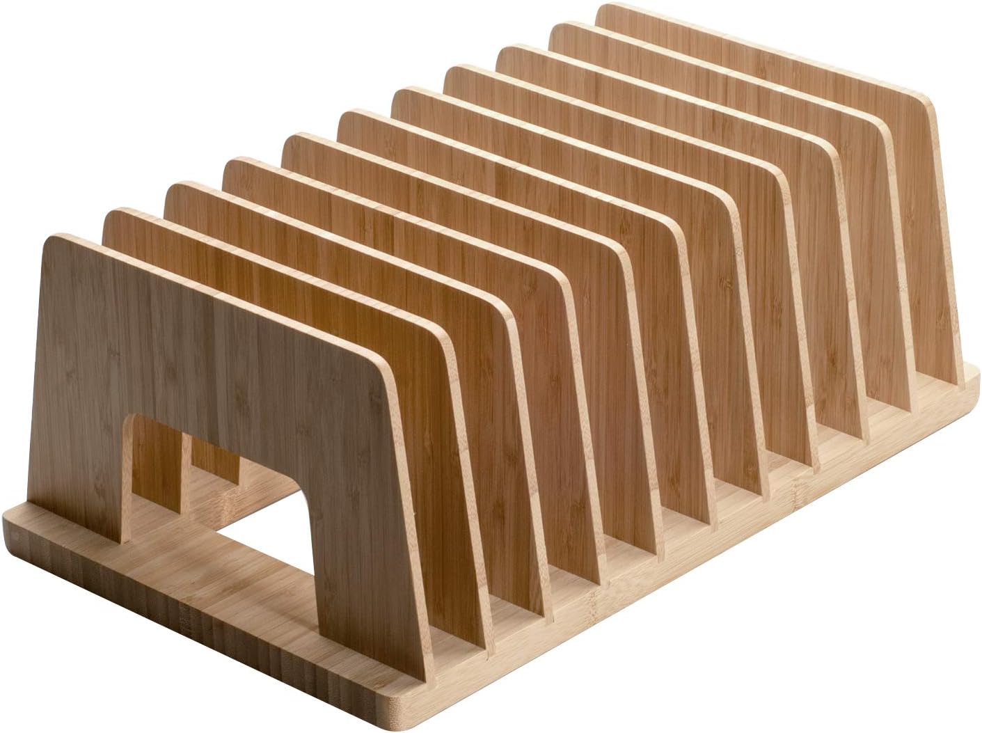 MobileVision Bamboo Desktop File Folder Organizer and Paper Tray, 10 Slots