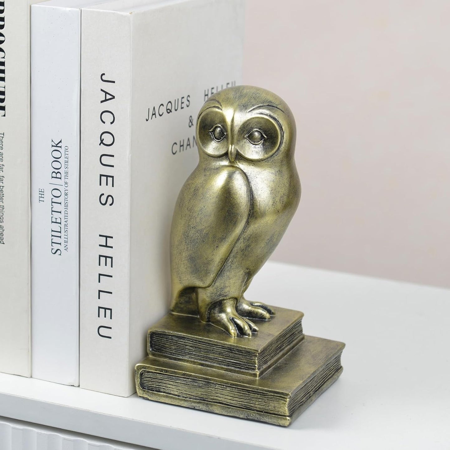 Vintage Owl Bookends / Gold
