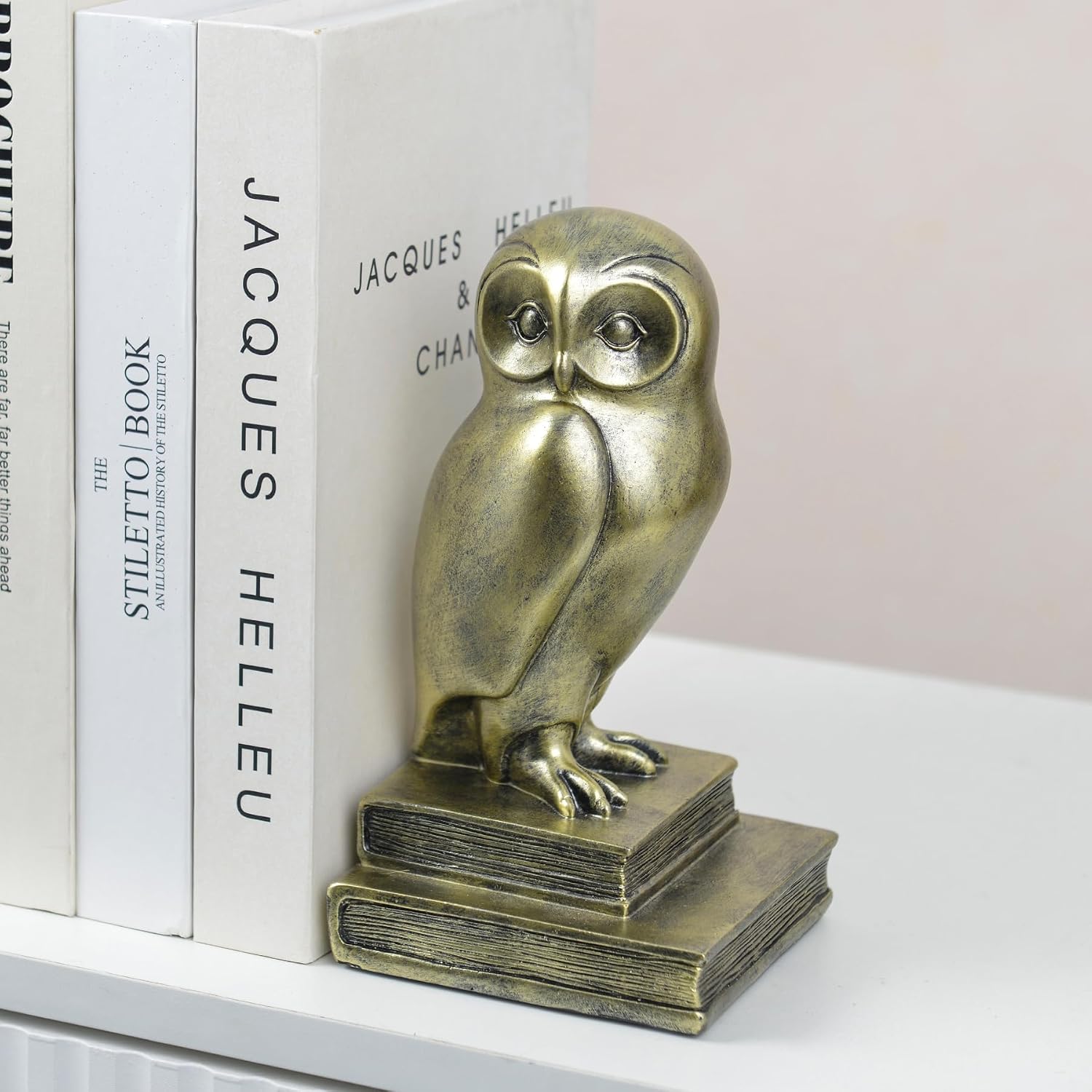 Vintage Owl Bookends / Gold