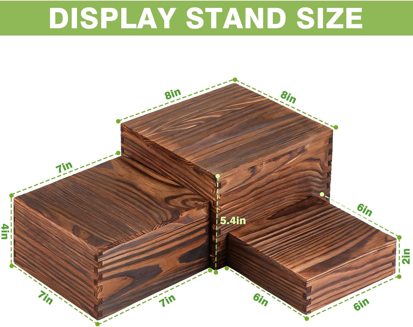 Wood Cake Cupcake Stand Buffet Risers / Brown / Set of 3
