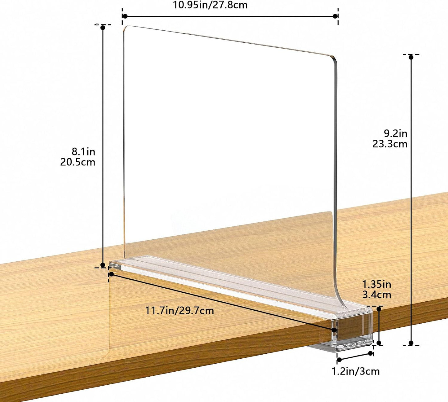 Shelf Dividers for Closet Organization Acrylic Closet Shelf Divider for Wooden / Clear / Set of 6
