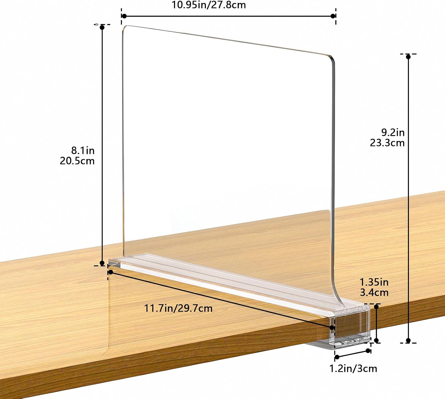 Shelf Dividers for Closet Organization Acrylic Closet Shelf Divider for Wooden / Clear / Set of 6