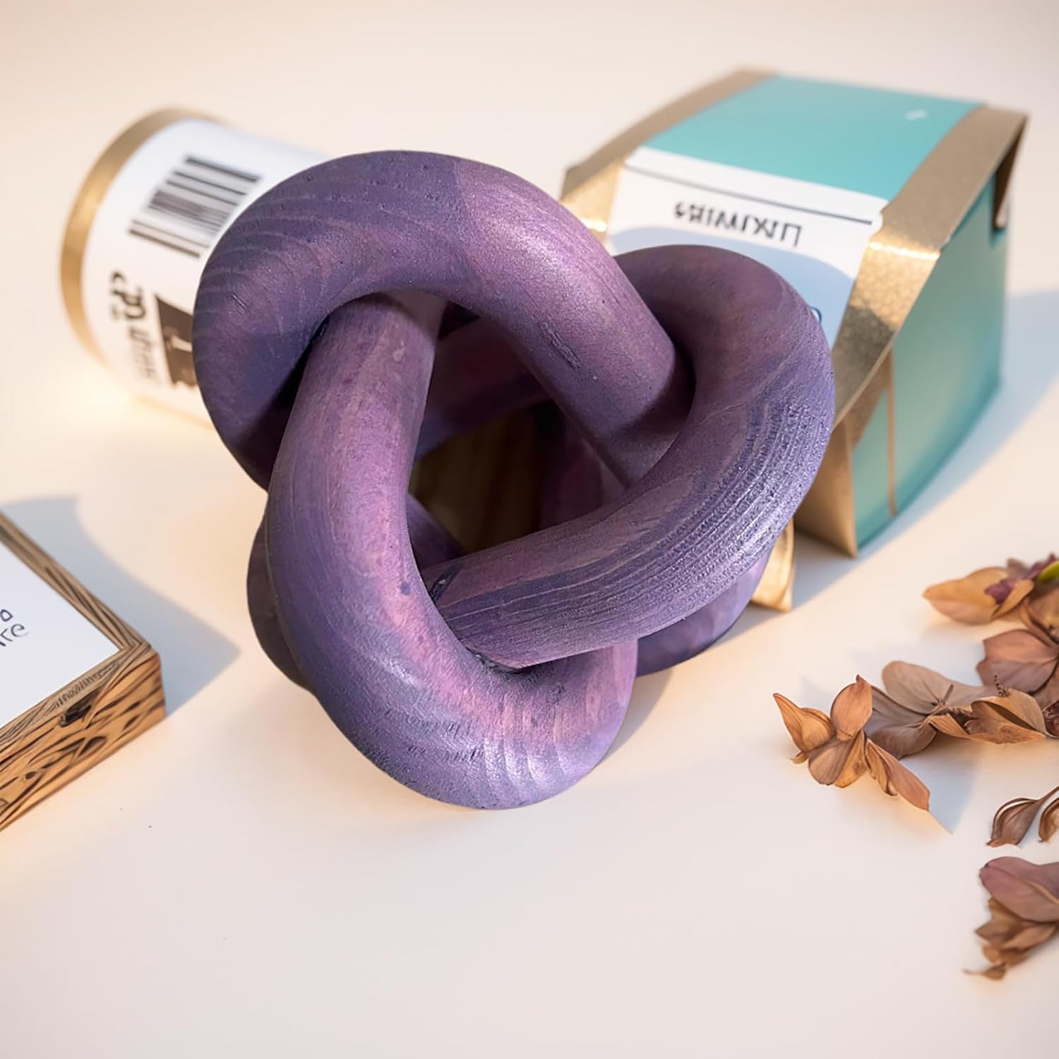 Wood Knot Chain Link Decor / Purple