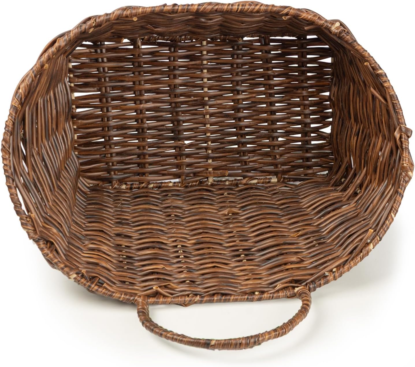 Rustic Farmhouse Wall Decor Organizer / Plastic Rattan Tube - Dark Brown / Small