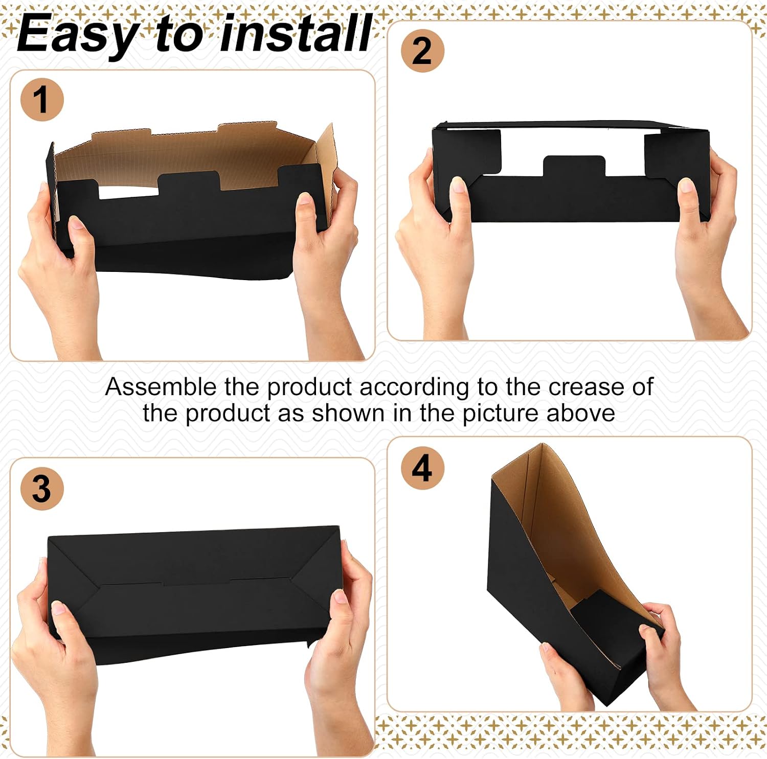 Thenshop 24 Pcs Magazine Files Cardboard Holders,Classic,Black | File Organizer Foldable Paper Storage for Desk