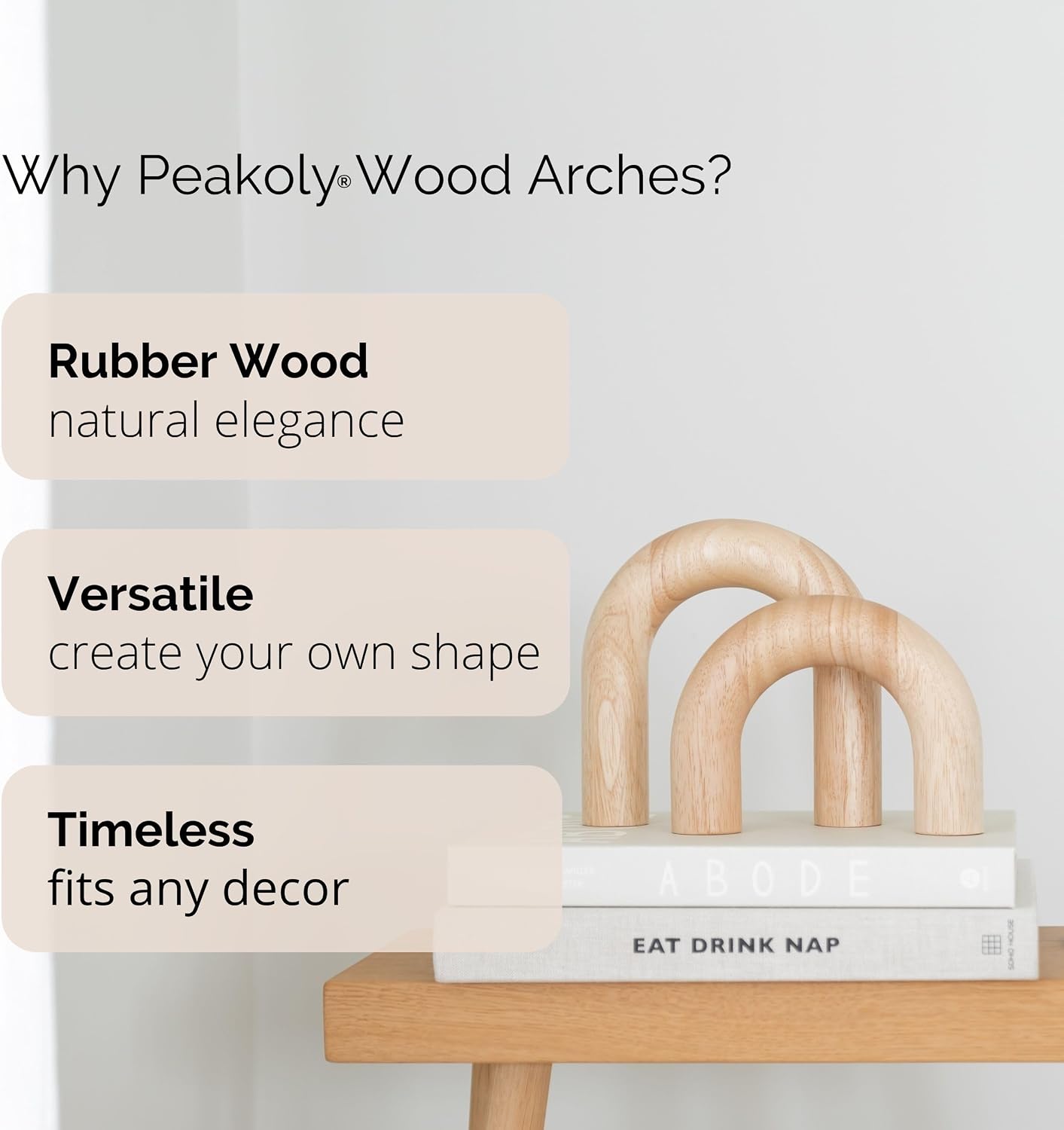 Modern Bookshelf Decor / Natural / 2-piece
