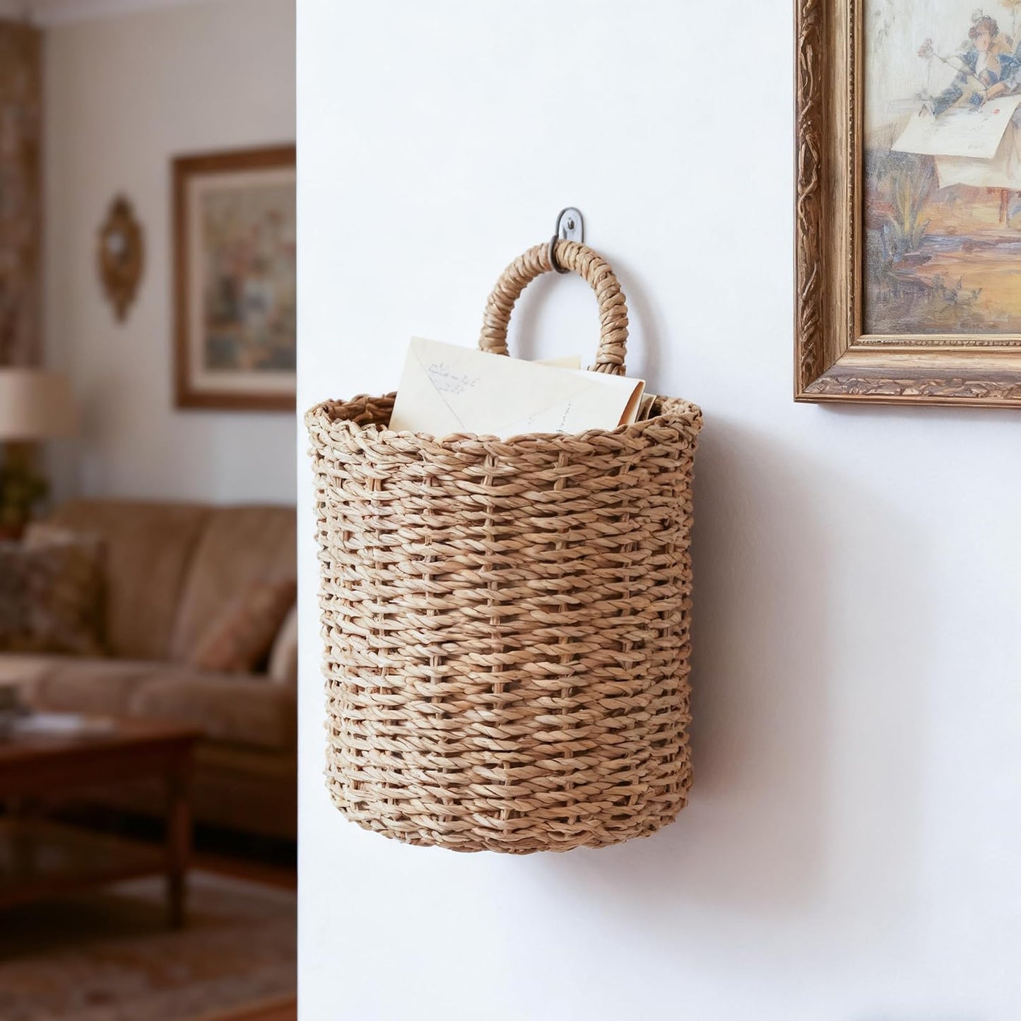 Seagrass Hanging front door decor Wall Basket