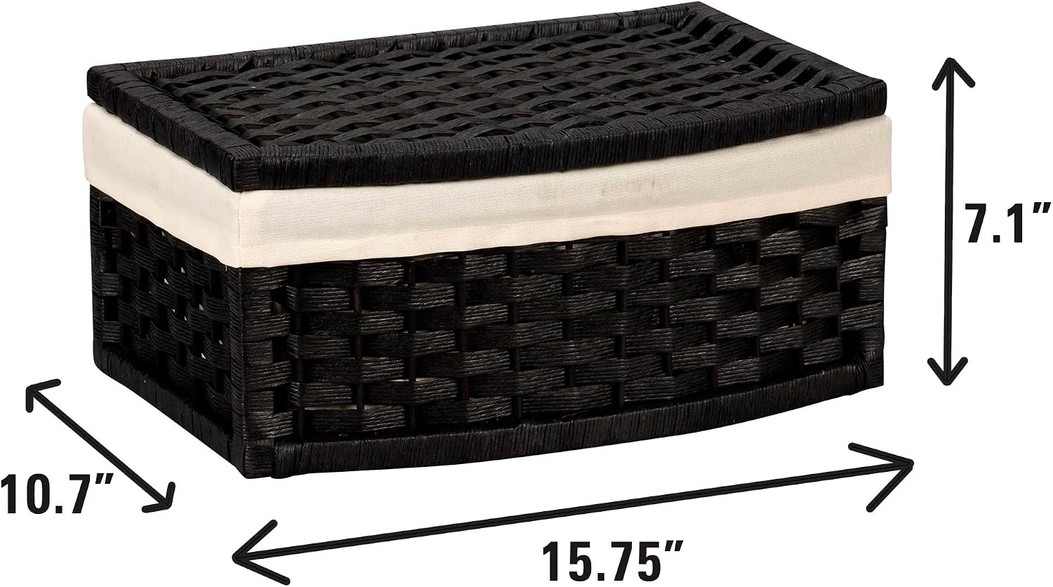 Hand-Woven Paper Rope Basket / Black