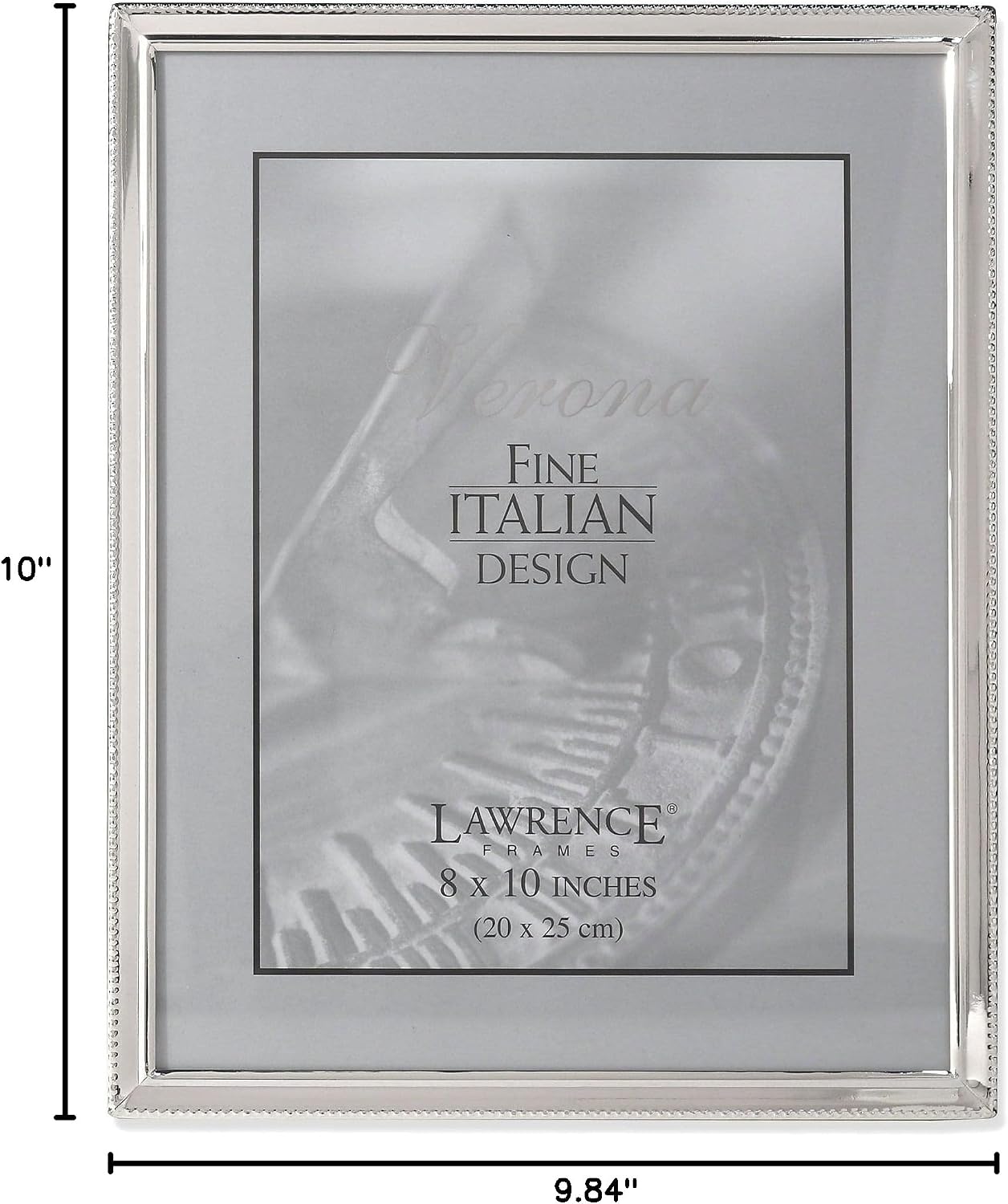 Lawrence Frames Bead Border Design, 8x10, Silver