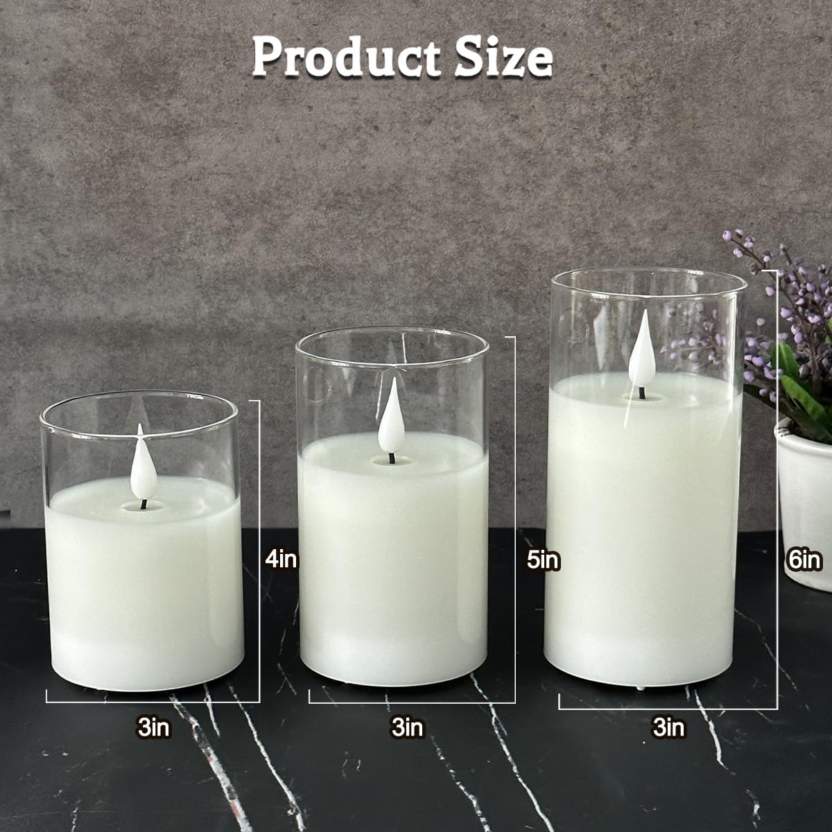 Glass Rechargeable LED Flickering Flameless Candles with Remote and Timer | Fake Candles Flickering Warm LED Flame for
