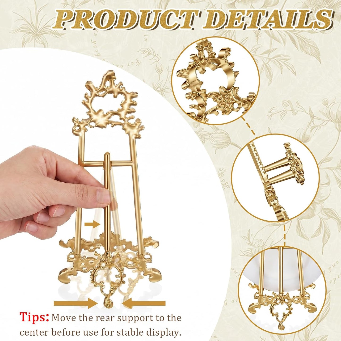 Ornate Metal Display Stand Only / Vintage / 9 Inch