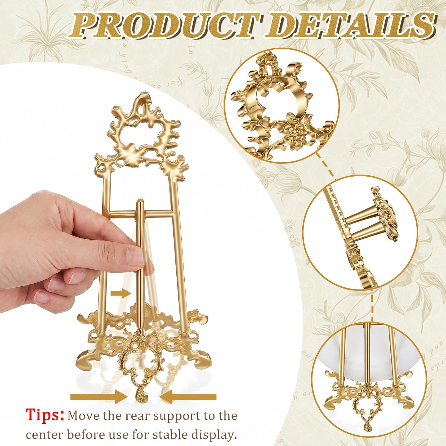Ornate Metal Display Stand Only / Vintage / 9 Inch