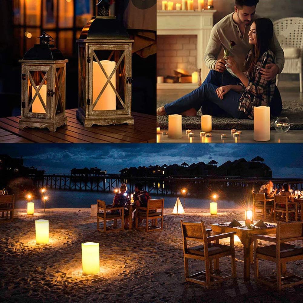 Flameless Candles, LED Flickering Candles Set of 6 (H 6" xD 3") Battery Operated Candles,Waterproof Flameless Candles