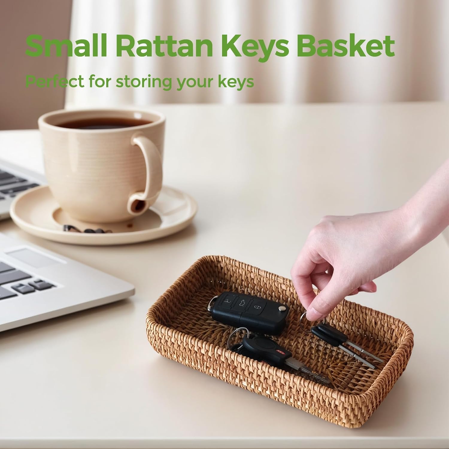 Small Rattan Serving Tray / 8.2 x 4.3 / XS / Natural