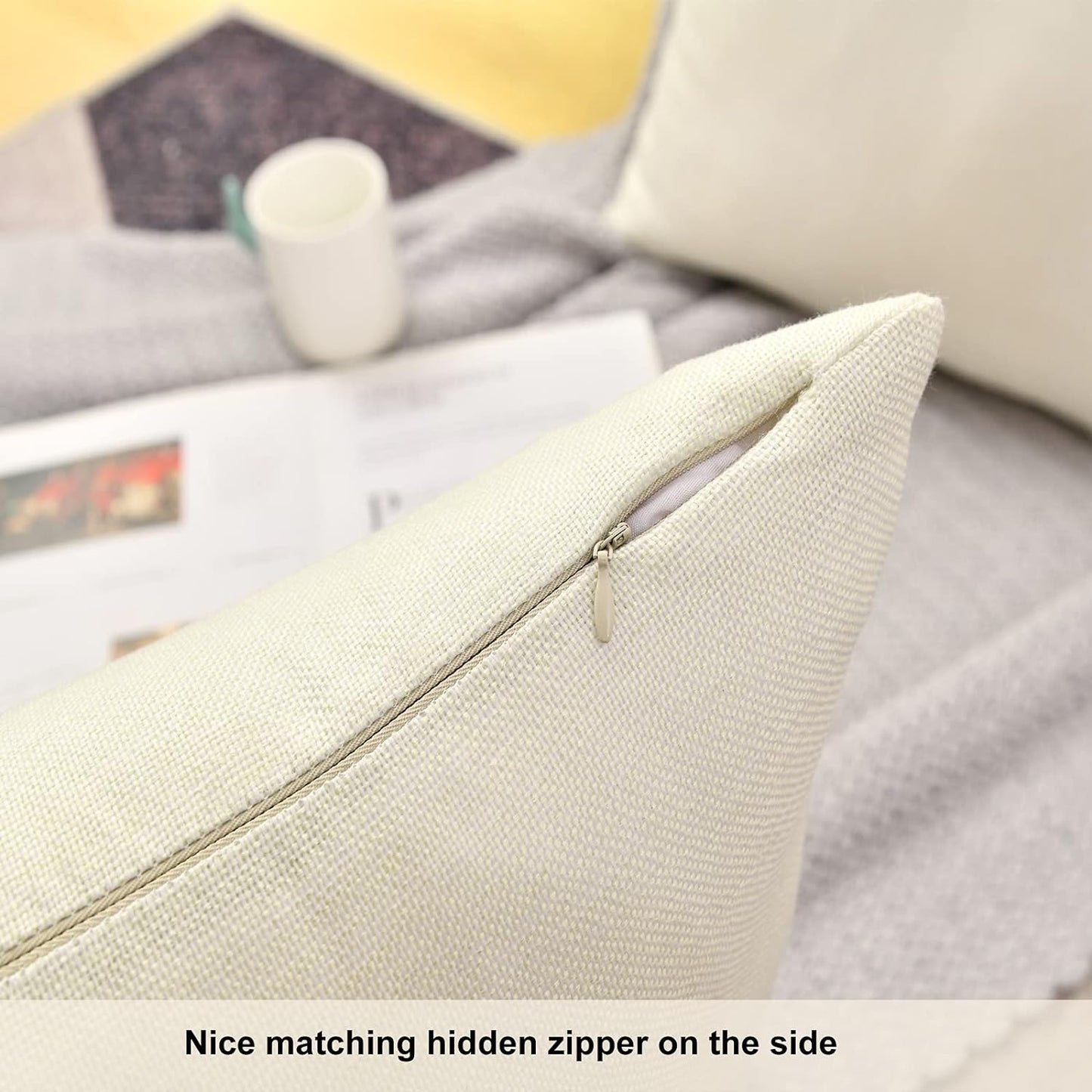 Throw Pillow Covers Bulk Linen Blank Couch Cushion Pillow Case for Vinyl Sublimation HTV Ironing