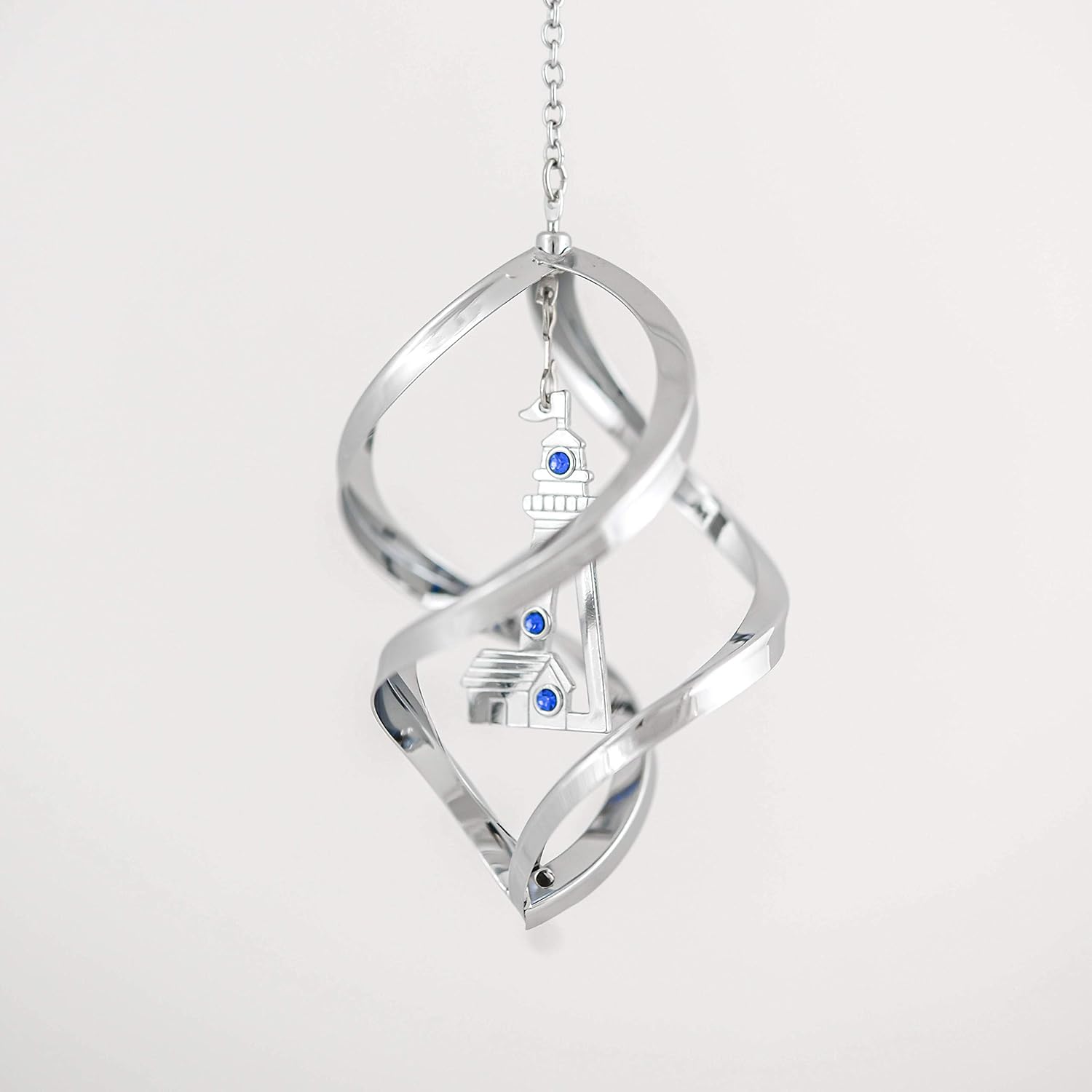 Chrome Plated Lighthouse Mini Spiral / Blue