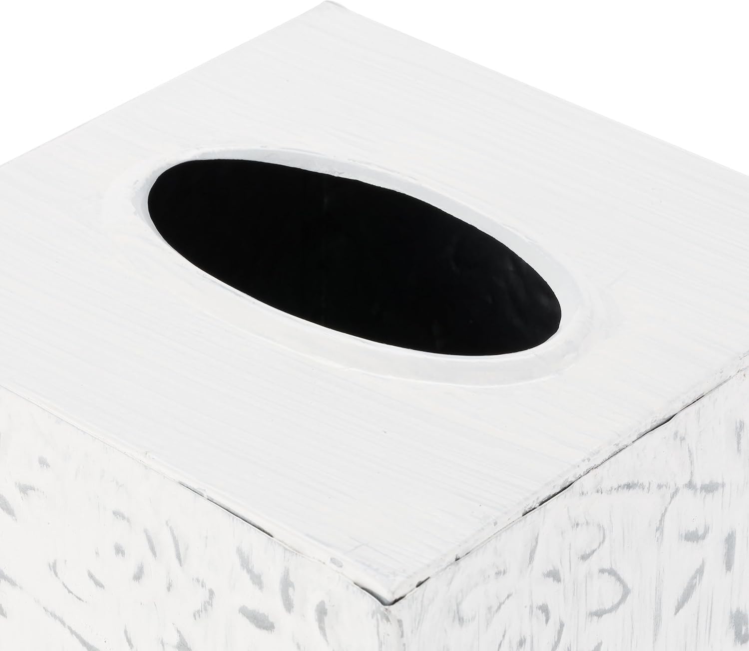 Decorative Metal Tissue Cover / Upright / White