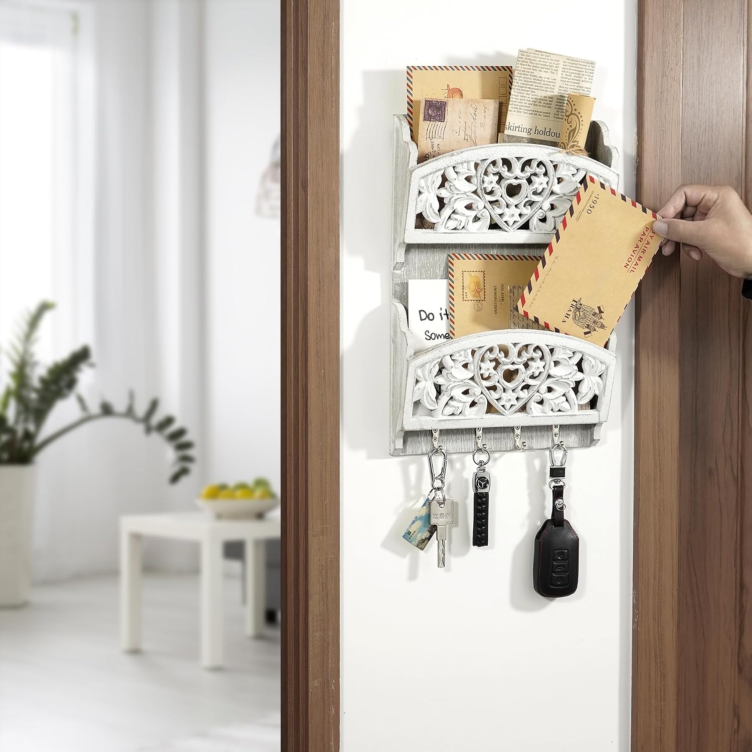 Wooden Hanging Organizer / Rustic