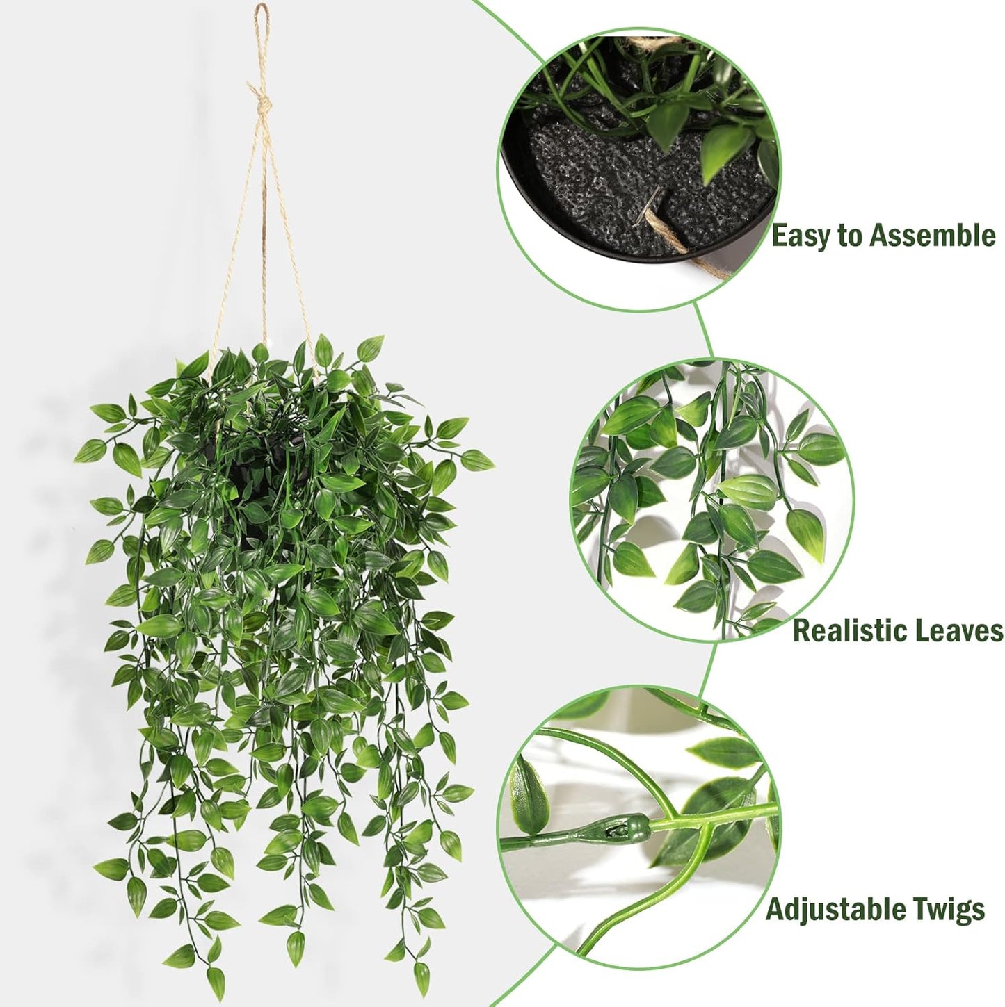 Faux Greenery Plant / Green-2 / Set of 2