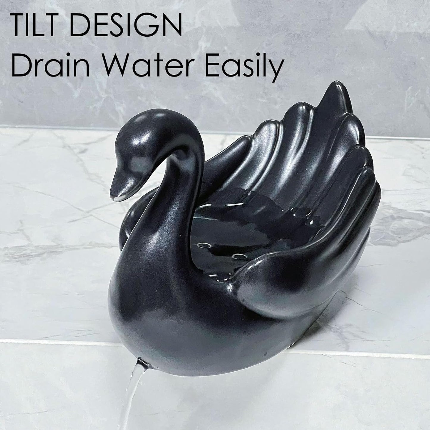 Decorative Drain Tray for Sink / Bright Black