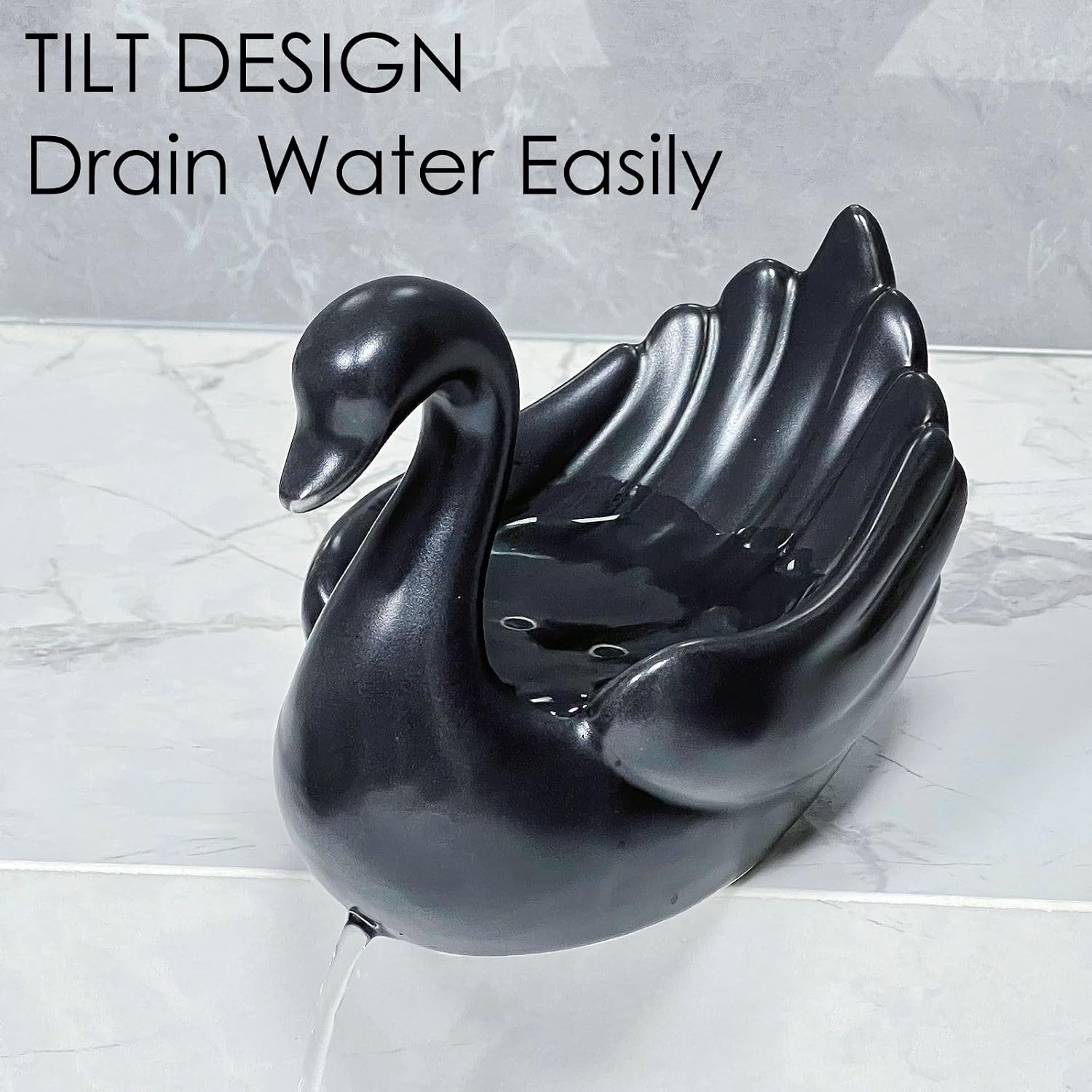 Decorative Drain Tray for Sink / Bright Black