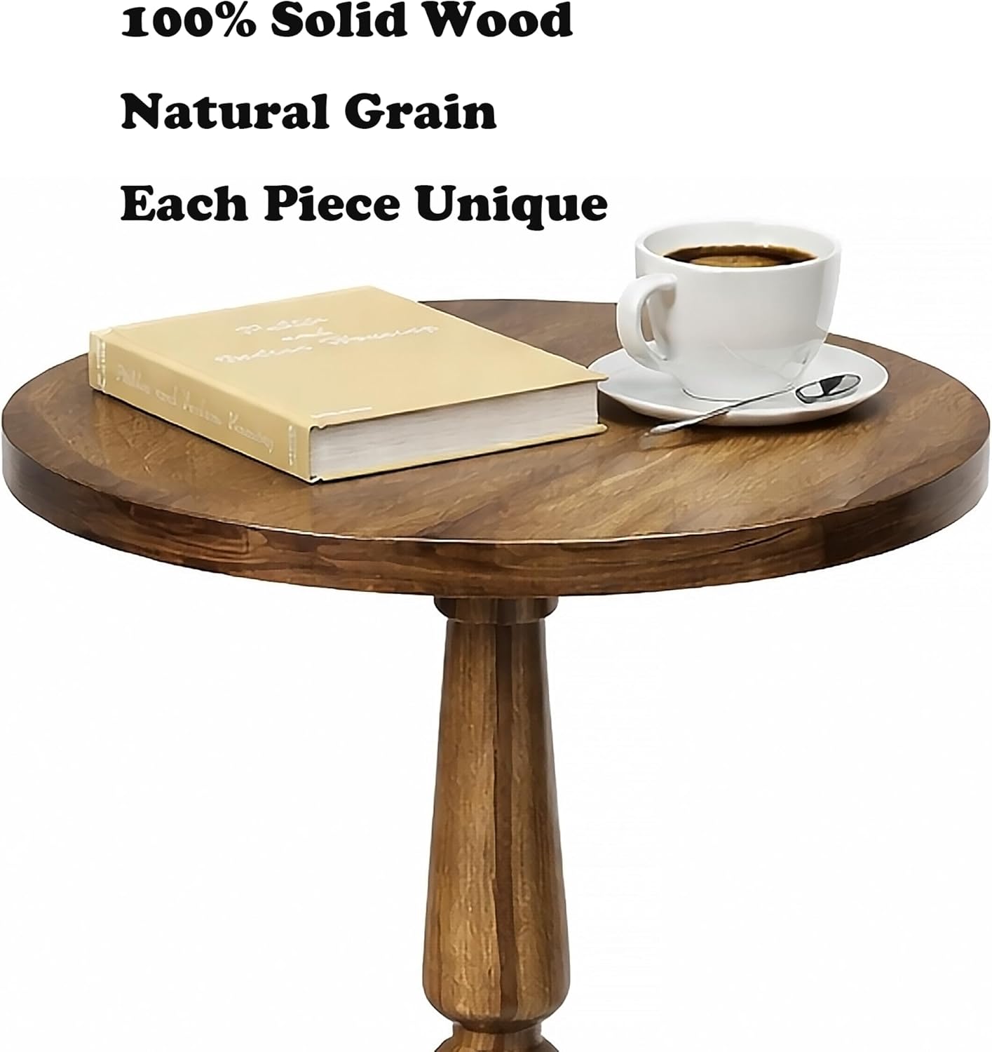 Wood Side Table End Table / Walnut Brown