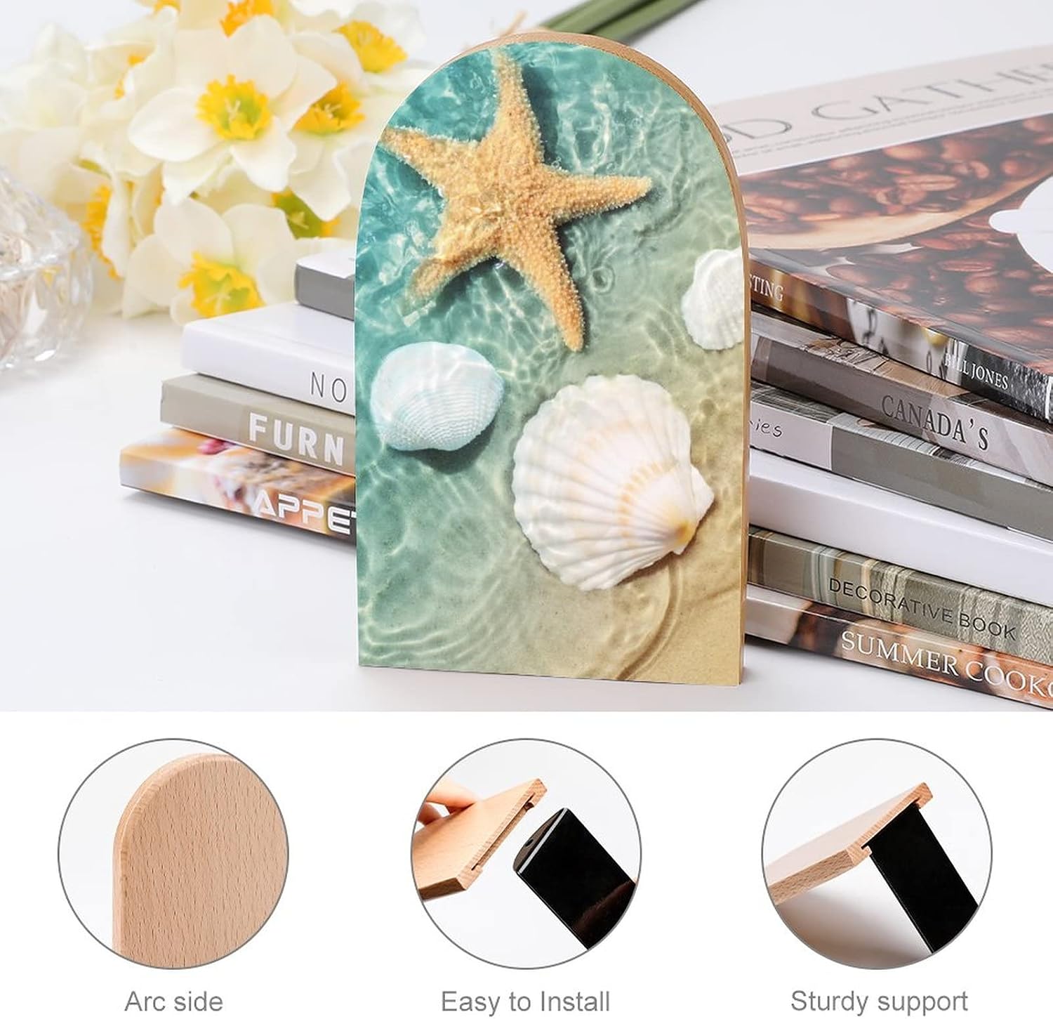 Book Ends Starfish on The Summer Beach Bookends