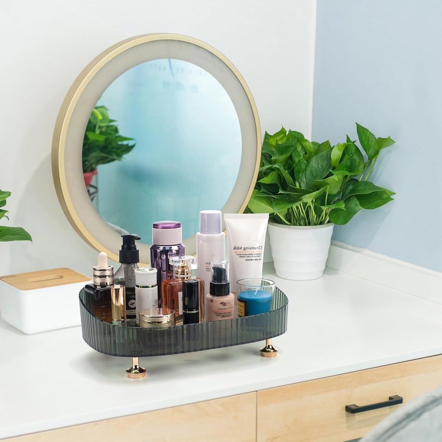 Bathroom Vanity Tray / Dark Green